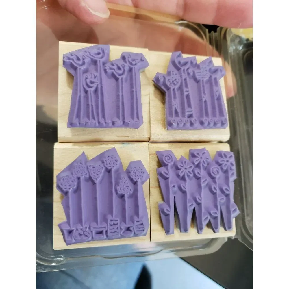 Stampin Up‎ Simple Somethings 4 wood mount stamps 2003 unused